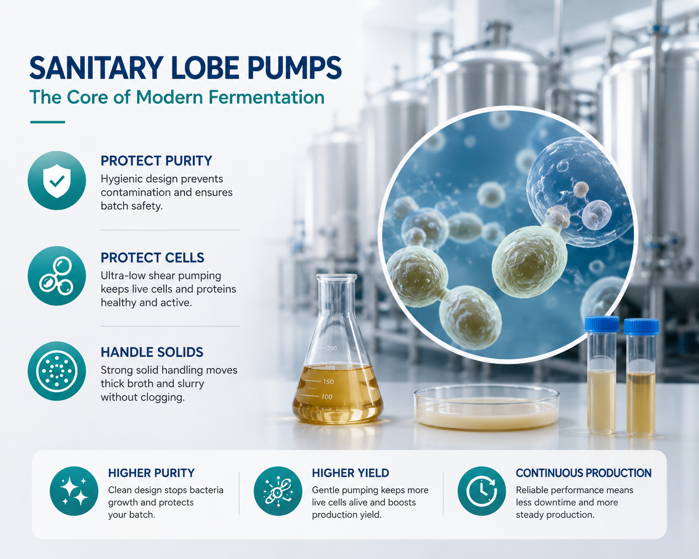 The Role of Sanitary Lobe Pumps in Modern Fermentation Systems