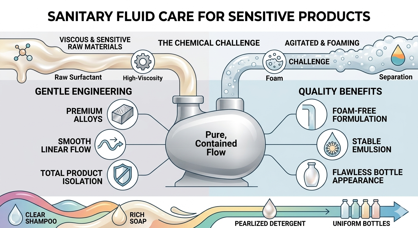 Sanitary Twin-Screw Pump for Surfactants and Detergents: Eliminating Foaming and Phase Separation