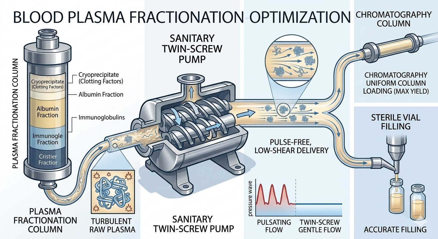 Blood Plasma Process Optimization: Pulse-Free Delivery with a Sanitary Twin-Screw Pump