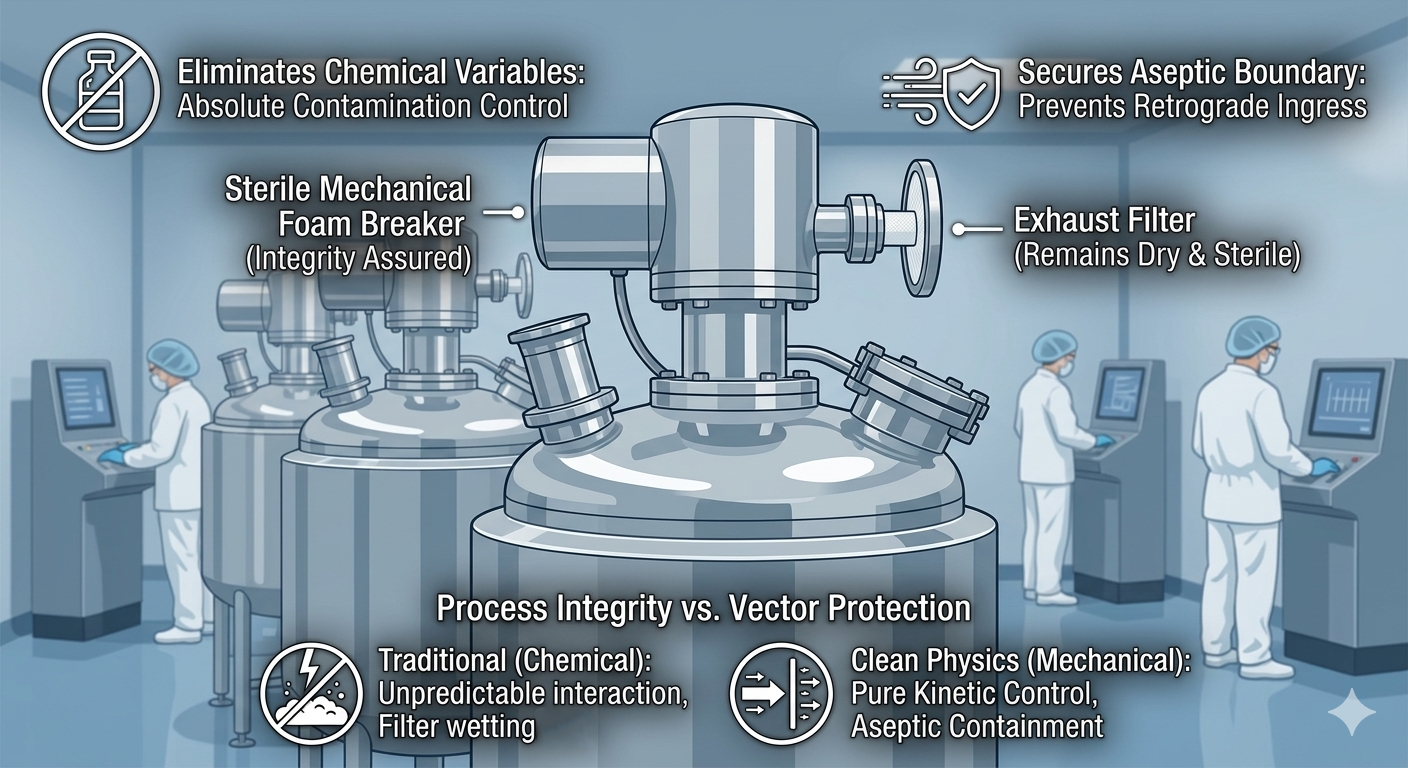 Stainless Steel Mechanical Defoamers for Sterile Bioreactor Applications