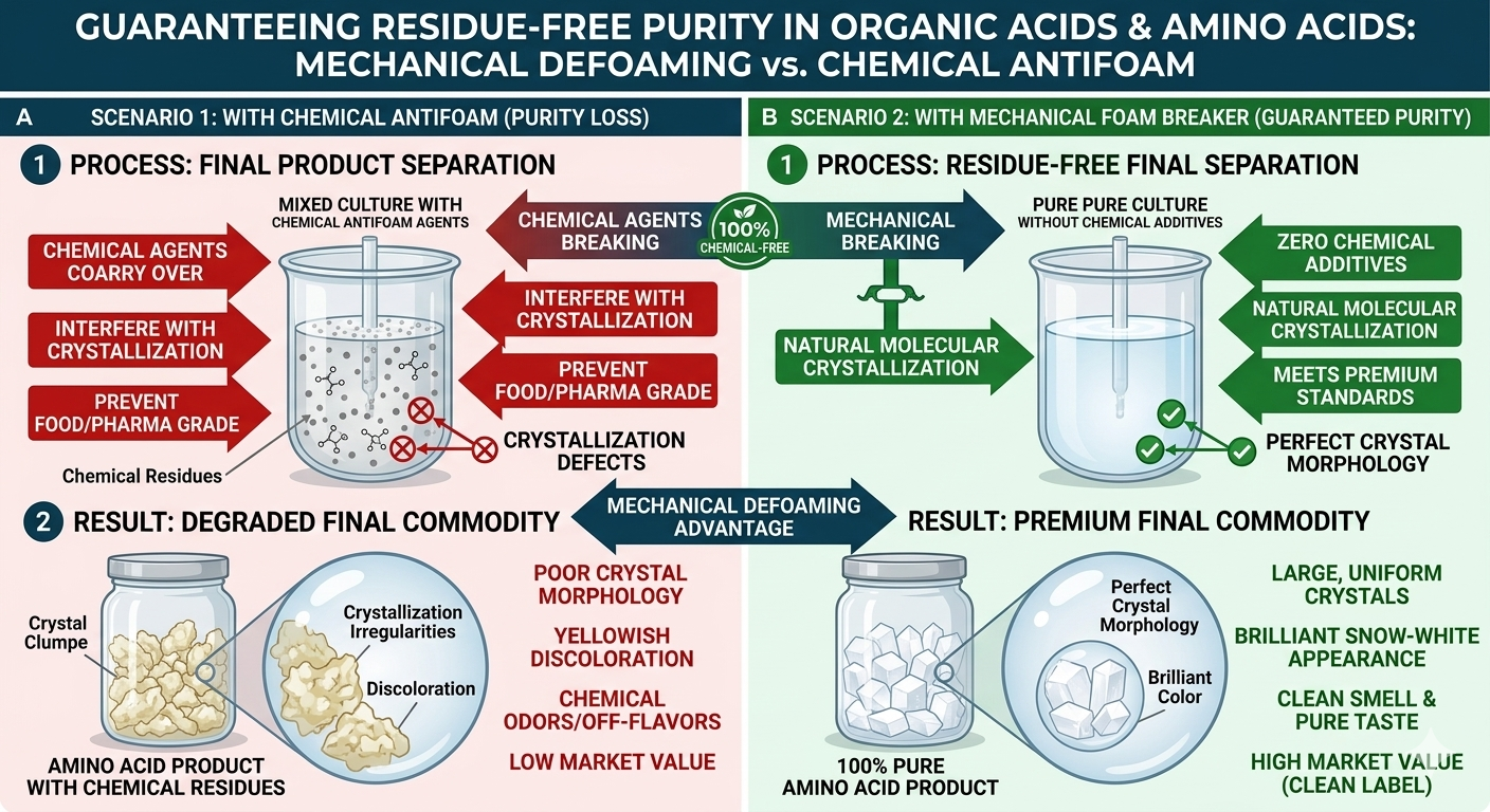 Using Mechanical Foam Breakers to Guarantee Residue-Free Purity in Final Amino Acid & Organic Products