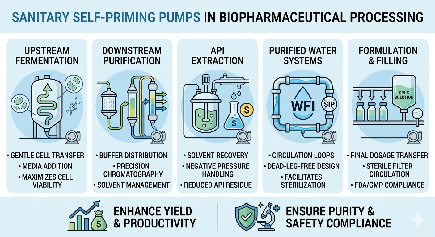 Applications of Sanitary Self-priming Pumps in Biopharmaceutical Processes