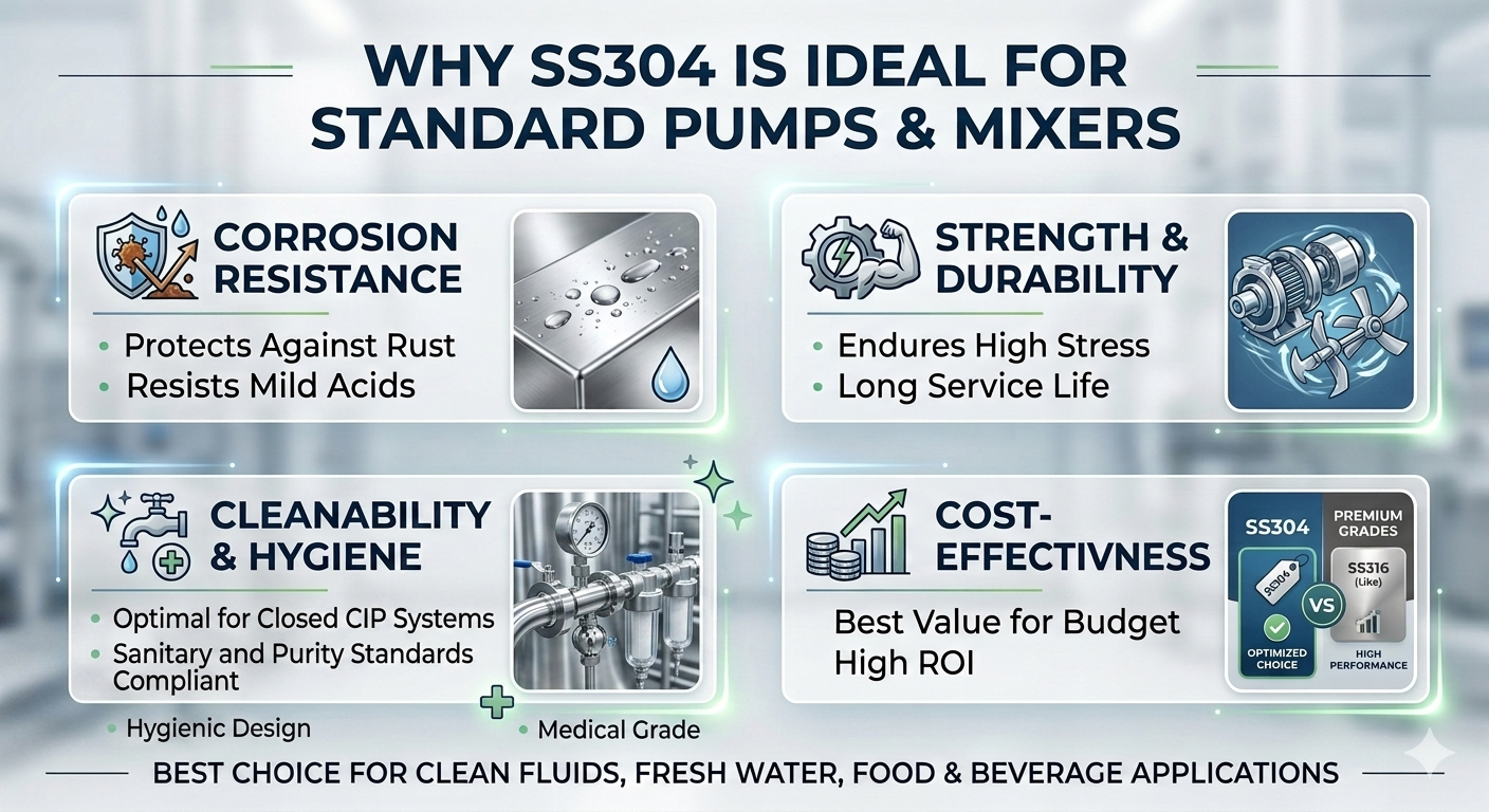 Why SS304 is Ideal for Standard Pumps and Mixing Equipment