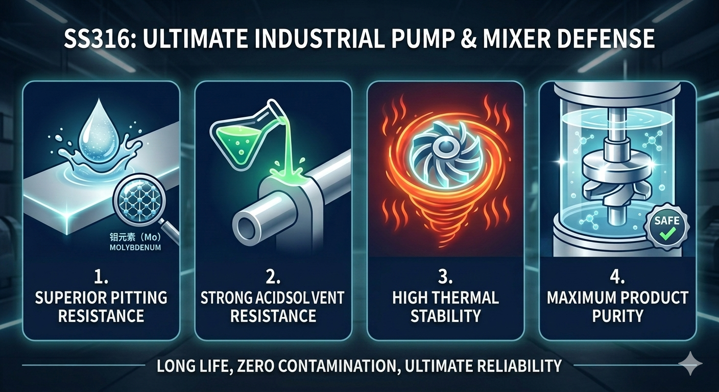 Why SS316 is Non-Negotiable for Corrosive Mixing and Pumping Applications