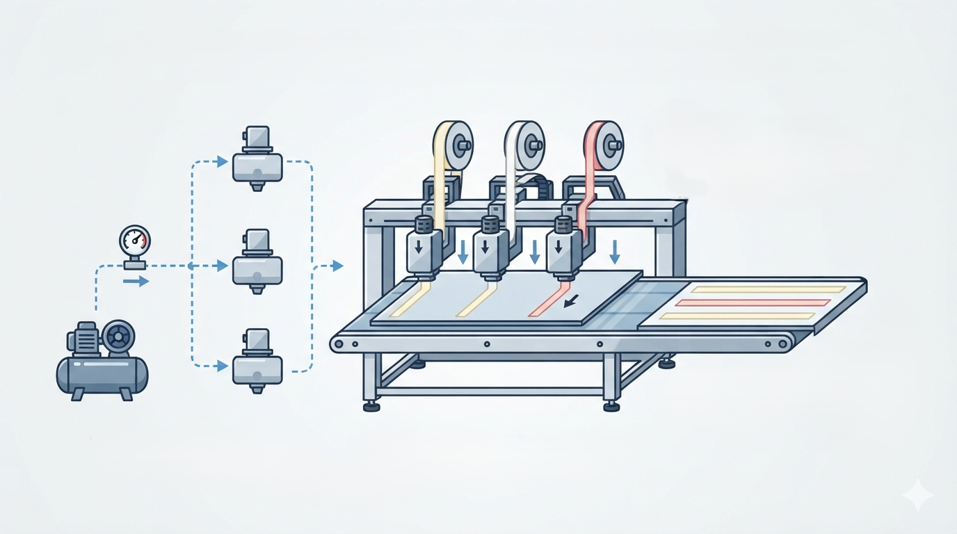 Air Pressure Requirements for Automatic Multi-Head Double-Sided Tape Applicator Machine