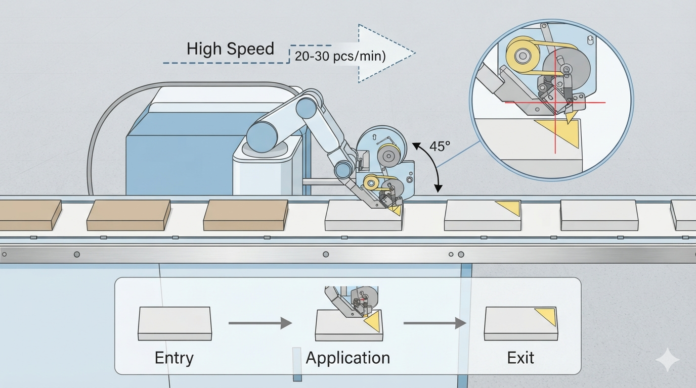 Automatic Triangle Double-Sided Tape Applicator Machine: Single Triangle Tape Application Speed and Production Efficiency
