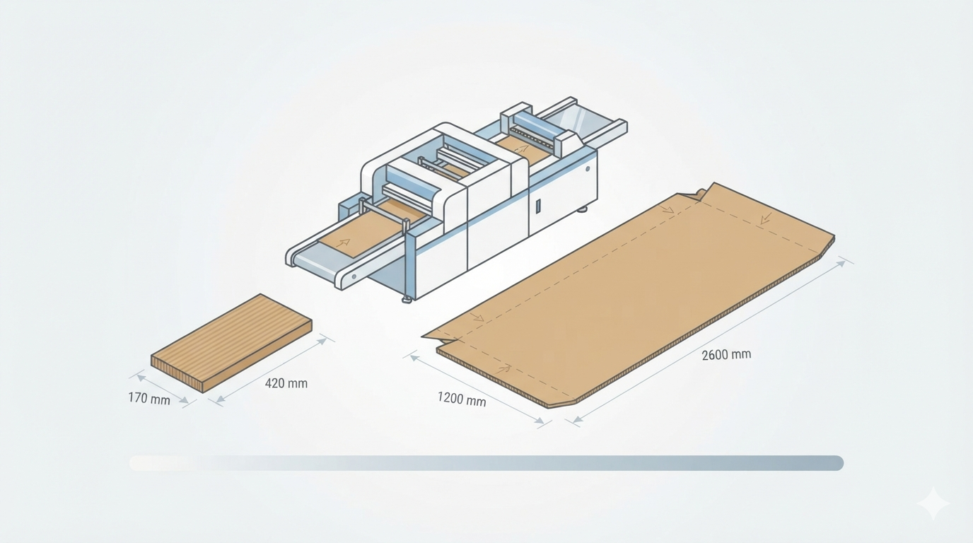 Carton Size Range in Gluing Mode of Fully Automatic High-Speed Folder Gluer-Stitcher Machine